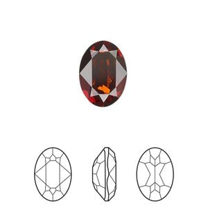 Fancy stone 12pk smoked amber foil back, Crystal Passions&reg; 14x10mm oval 4120