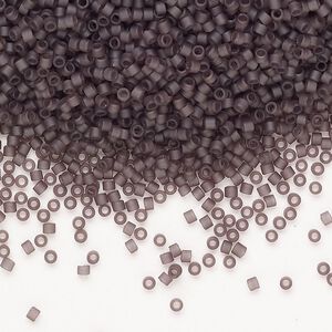 Seed bead, Miyuki Delica&reg;, glass, pkg/250g, #11 round, opaque matte glazed luster dark mauve.