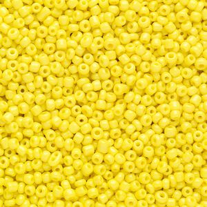 Seed bead, Ming Tree&trade;, glass, pkg/1 pound, #11 round, opaque yellow.