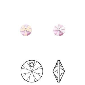 Drop 720pk dark rose, Swarovski&reg; 6mm pendant mini disk 6428