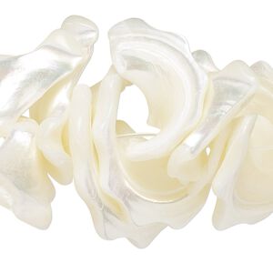 Mother-of-pearl shell 1pkg1, top-drilled frangia bead 15.5 to 16 inch white 22x10mm-36x22mm