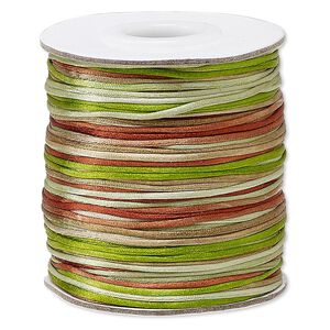 Cord, Satinique&trade;, satin, forest, 1mm mini. Sold per 200-foot spool.