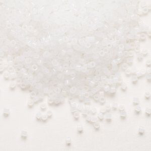 Seed bead, Delica&reg;, glass, pkg/50g, #11 round, translucent opal (DB-0220).