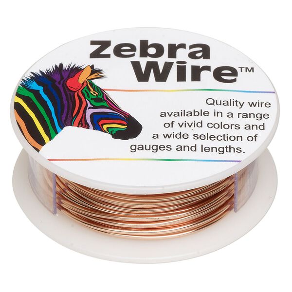 Wire, Zebra Wire&trade;, natural copper, round, 18 gauge. Sold per 10-yard spool. image number 0