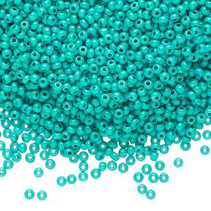 Seed bead, Preciosa Ornela Czech glass, pkg/50g, #11 rocaille, opaque terra intensive dyed sea green chalkwhite, (16A58).