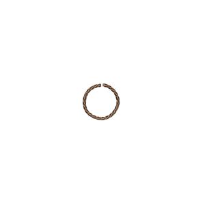 Jump ring 1pkg100 gold-plated, 8mm twisted round, 20 gauge / 6.7mm inside diameter / brass / antique