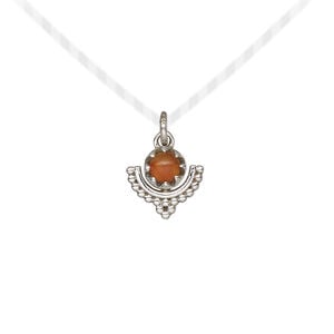 Drop 1pkg1, antiqued sterling silver and carnelian, 10x10mm beaded