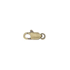 Clasp lobster claw 1pkg10 gold-plated, 12x5mm, antique brass 1-strand