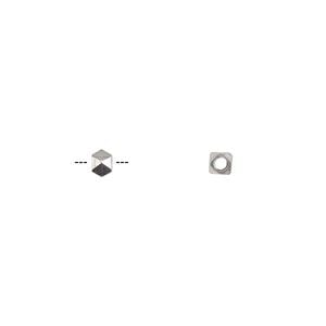 Bead 1pkg50 silver-plated, 3mm faceted square, copper antique