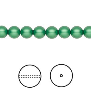 Pearl 500pk eden green, Swarovski&reg; 6mm round 5810