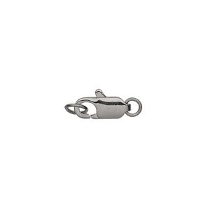 Clasp lobster claw 1pkg100 gunmetal-plated, 12x5mm, brass 1-strand