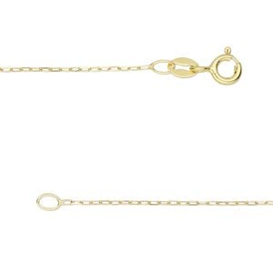 Chain 1pkg1 sterling silver cable, 0.9mm / springring clasp, Gossamer&trade; "vermeil" 18 inch
