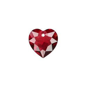 Drop 1pk scarlet, Crystal Passions&reg; 14.5mm pendant heart cut 6432