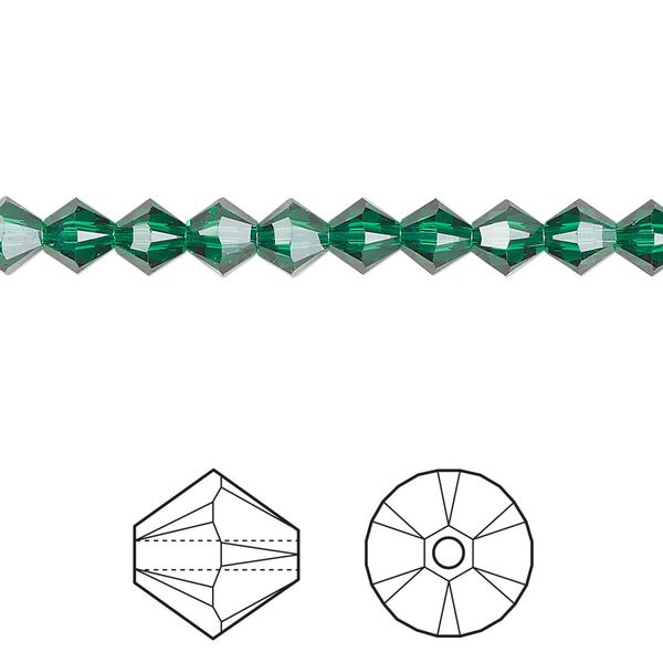 Bead 144pk majestic green, Crystal Passions&reg; 5mm bicone 5328 image number 0