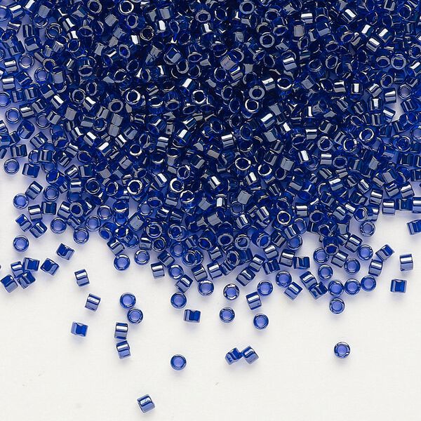Seed bead, Delica&reg;, glass, pkg/250g, #11 round, translucent cobalt-lined luster blue (DB-0277). image number 0