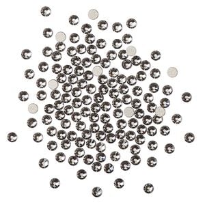 Flat back 144pk black diamond foil back, Crystal Passions&reg; 2.1-2.3mm rose round SS7 2058