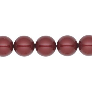 Pearl 25pk bordeaux, Crystal Passions&reg; 10mm round 5810