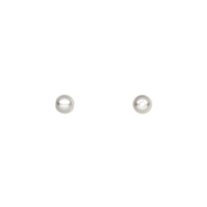 Bead, silver-plated brass with satin finish, 4mm round. Sold per pkg of 100.