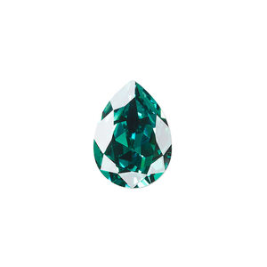 Fancy stone 1pkg1 Caribbean green foil back, Crystal Passions&reg; Regenerated 18x13mm pear 4320