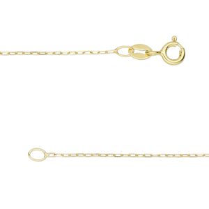 Chain 1pkg1 sterling silver cable, 0.9mm / springring clasp, Gossamer&trade; "vermeil" 24 inch