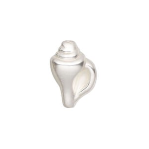 Bead 1pkg1 sterling silver, 21x12mm shell, electroformed JBB Findings