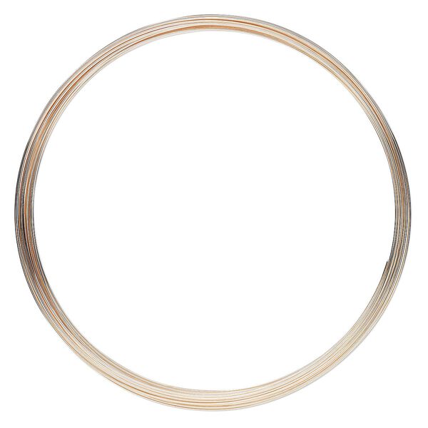Memory wire, Beadalon&reg;, rose gold-plated carbon steel, 3-5/8 inch necklace, 0.6mm thick. Sold per 0.5-ounce pkg, approximately 15 loops. image number 0