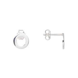 Earstud, Create Compliments&reg;, sterling silver, 9mm open round. Sold per pair.