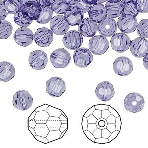 Bead 144pk tanzanite, Crystal Passions&reg; 6mm round 5000