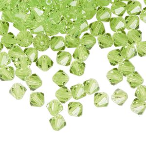 Bead 144pk limecicle, Preciosa Czech crystal 5mm bicone