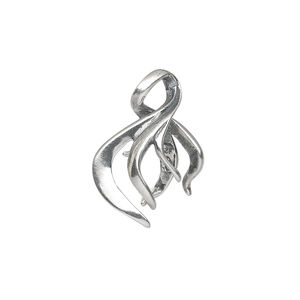 Bail, ice-pick, lightly antiqued sterling silver, 18x13mm twisted branch, 5mm grip length. Sold individually.