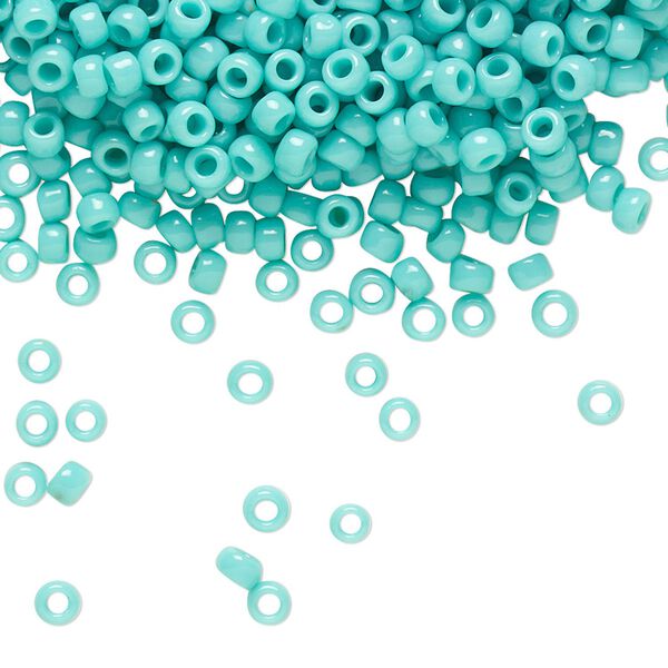 Seed bead, TOHO BEADS&reg;, glass, pkg/250g, #8 round, opaque turquoise (TR-08-55). image number 0