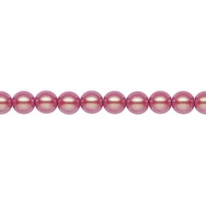 Pearl 50pk pearlescent red, Preciosa Czech crystal 5mm round