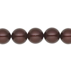 Pearl 25pk maroon, Crystal Passions&reg; 10mm round 5811