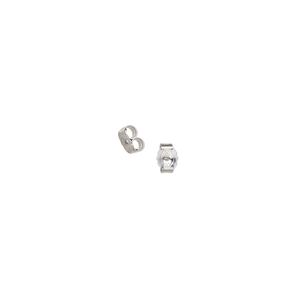Earnut 1pkg2 14Kt white gold, 4.5x3mm daisy / lightweight, 1 pair