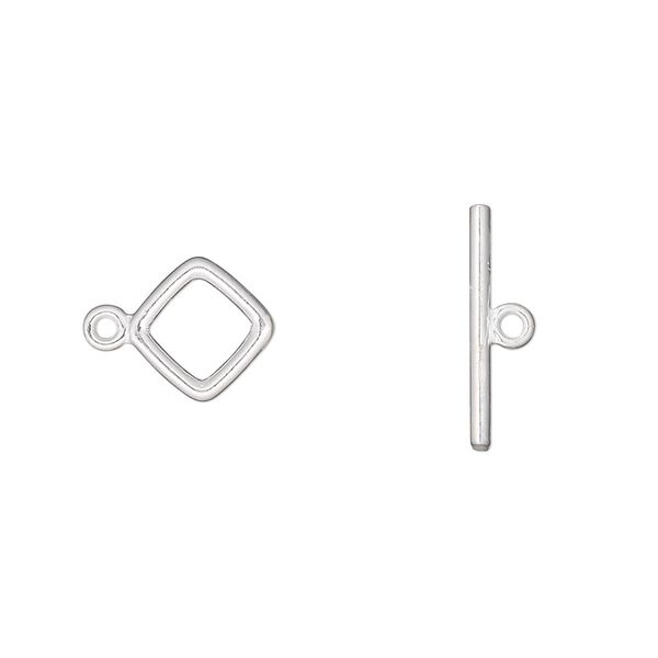 Clasp toggle 1pkg1 sterling silver, 9mm diamond, JBB Findings 1-strand image number 0