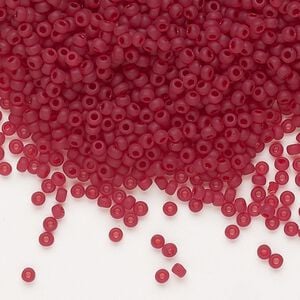 Seed bead, Dyna-Mites&trade;, glass, pkg/40g, #11 round, translucent matte ruby red, (8MA 11/0 RR).
