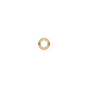 Jump ring 1pkg50 gold-plated, 6mm round / diamond wire, 16 gauge / 3.5mm inside diameter / brass