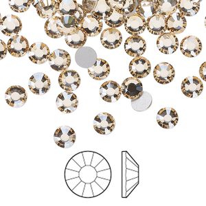 Flat back 144pk crystal honey foil back, Preciosa Viva 12&reg; Czech crystal rhinestone 4.6-4.8mm chaton rose round SS20