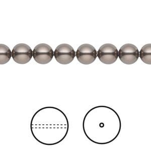 Pearl 50pk brown, Crystal Passions&reg; 6mm round 5810