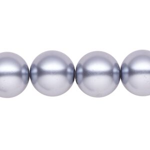 Pearl 1pk pewter, Celestial Crystal&reg; 14mm round 15.5-16 inch