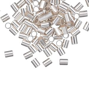 Crimp 1pkg100 sterling silver, 4x3mm seamless tube / 2.5mm inside diameter