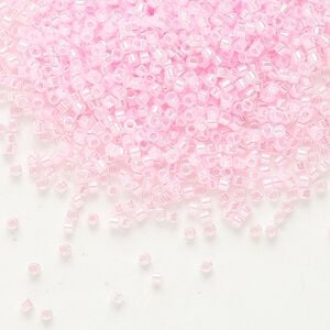 Seed bead, Delica&reg;, glass, pkg/50g, #11 round, opaque inside dyed color luster pink (DB-0244).