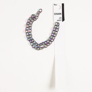 Chain 1pkg2 cable, 8.1mm, electrocoated rainbow steel 7.5 inch