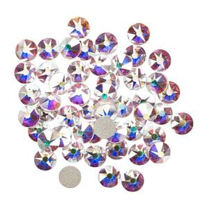 Flat back 144pk crystal AB foil back, Crystal Passions&reg; 4.6-4.8mm rose round SS20 2088