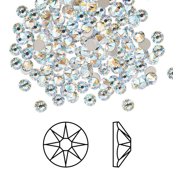 Flat back 1440pk crystal shimmer foil back, Swarovski&reg; 3-3.2mm rose round SS12 2088 image number 0