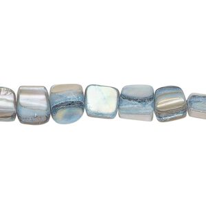 Mother-of-pearl shell 1pkg1, chip bead 15 inch sky blue small to medium