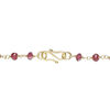 Necklace, garnet (natural) and gold-finished sterling silver, 3.5-4mm hand-cut faceted rondelle, 18 inches with S-hook clasp. Sold individually. image number 1