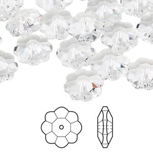 Margarita flower 12pk crystal, Crystal Passions&reg; 12x4mm 3700