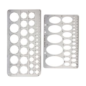Template, EUROTOOL&reg;, plastic, clear, 10x5 inches with 1-36mm circles and 8x5-1/4 inches with 5x3mm-70x40mm ovals. Sold per 2-piece set.