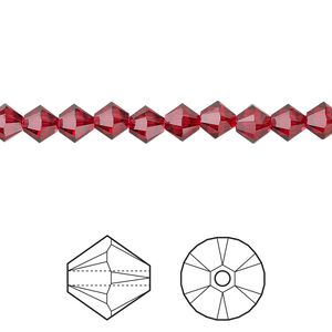 Bead 720pk scarlet, Swarovski&reg; 5mm XILION bicone 5328